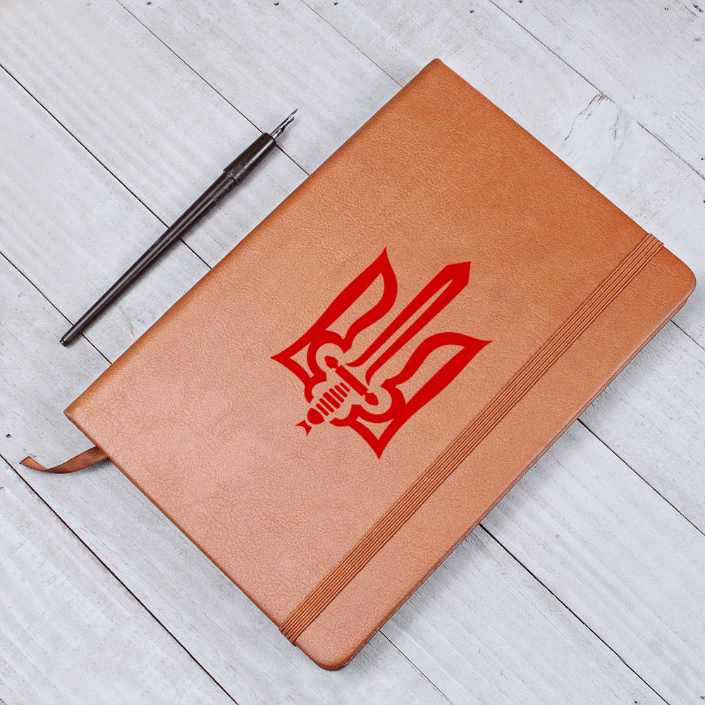 Stylized Tryzub (Red) - Vegan Leather Journal