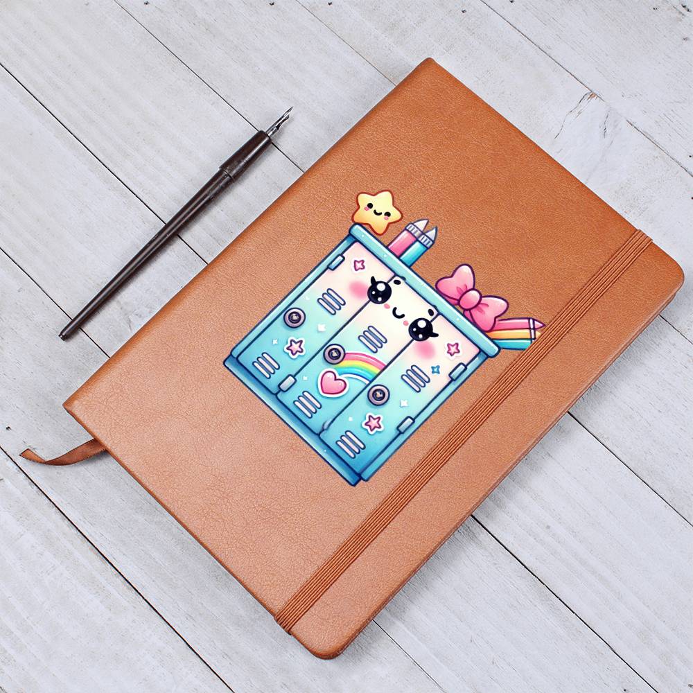 Cute Back to School Sticker 075 - Vegan Leather Journal