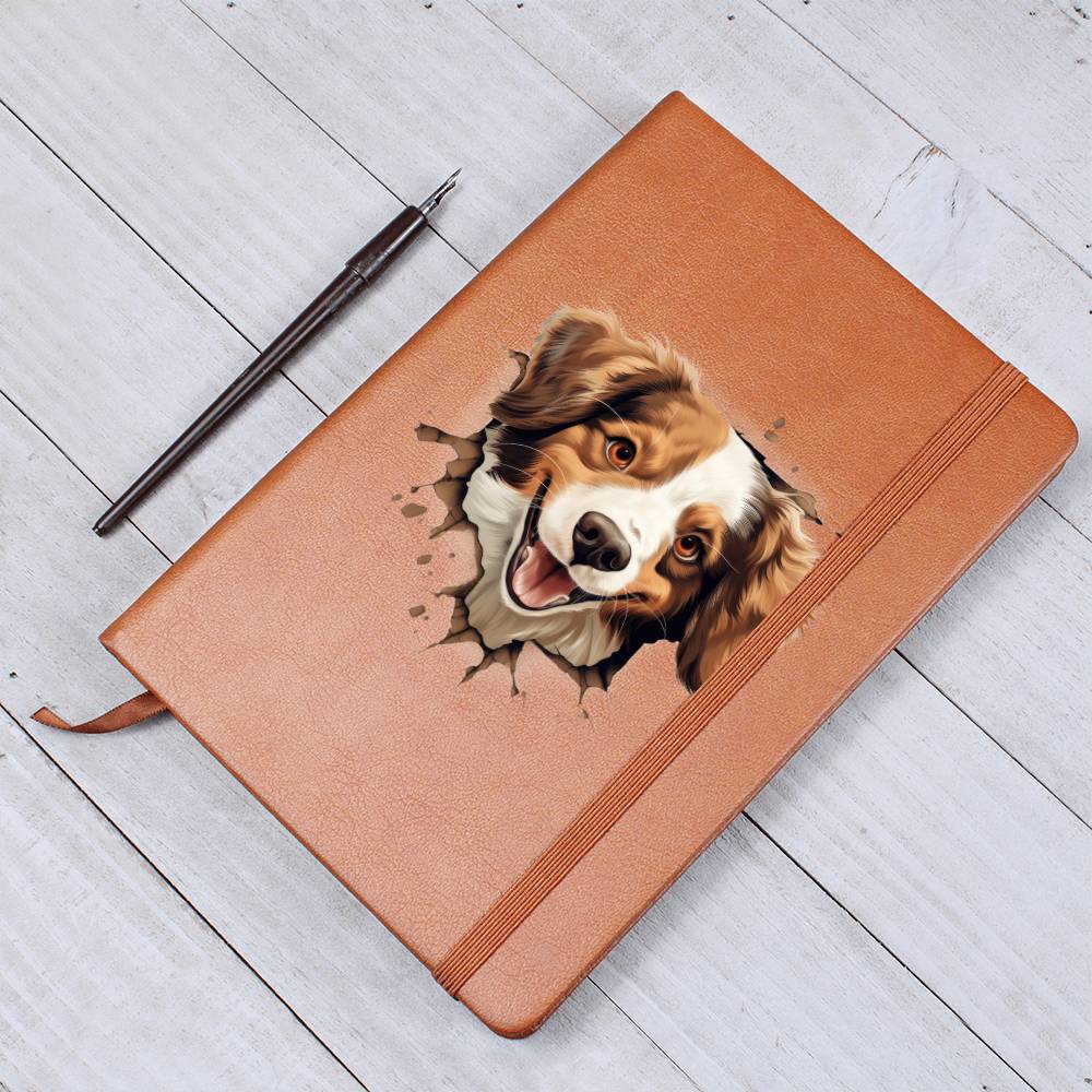 Kooikerhondje Peeking - Vegan Leather Journal