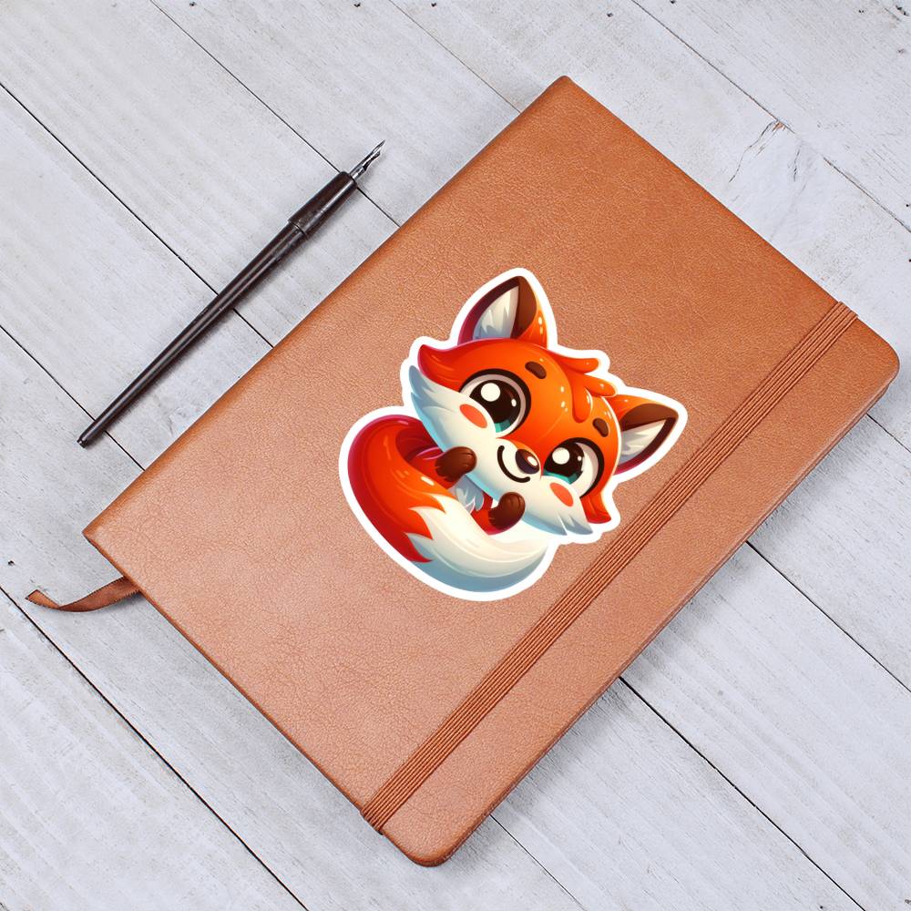 Cute Fox sticker 54 - Vegan Leather Journal
