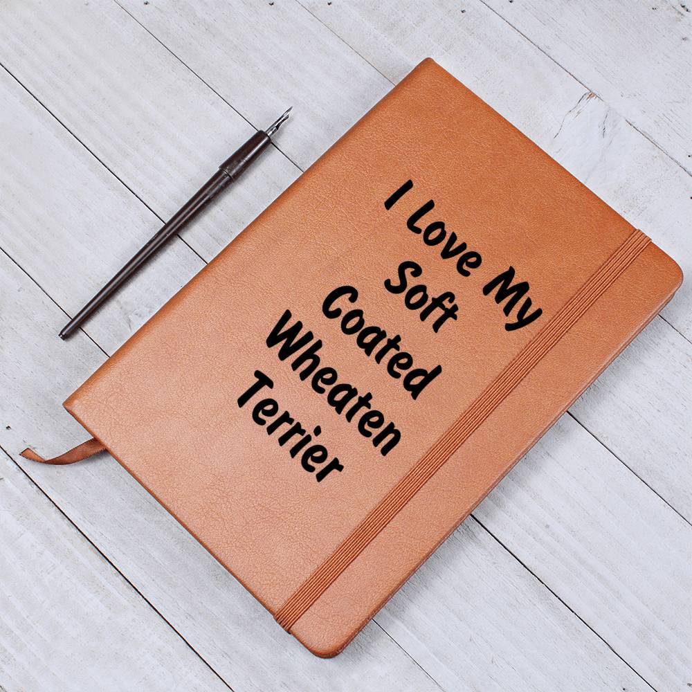 Love My Soft Coated Wheaten Terrier v4 - Vegan Leather Journal