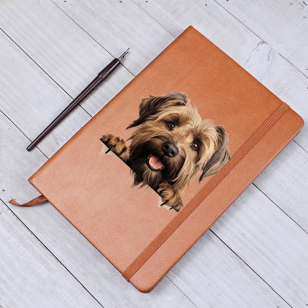 Briard Peeking - Vegan Leather Journal