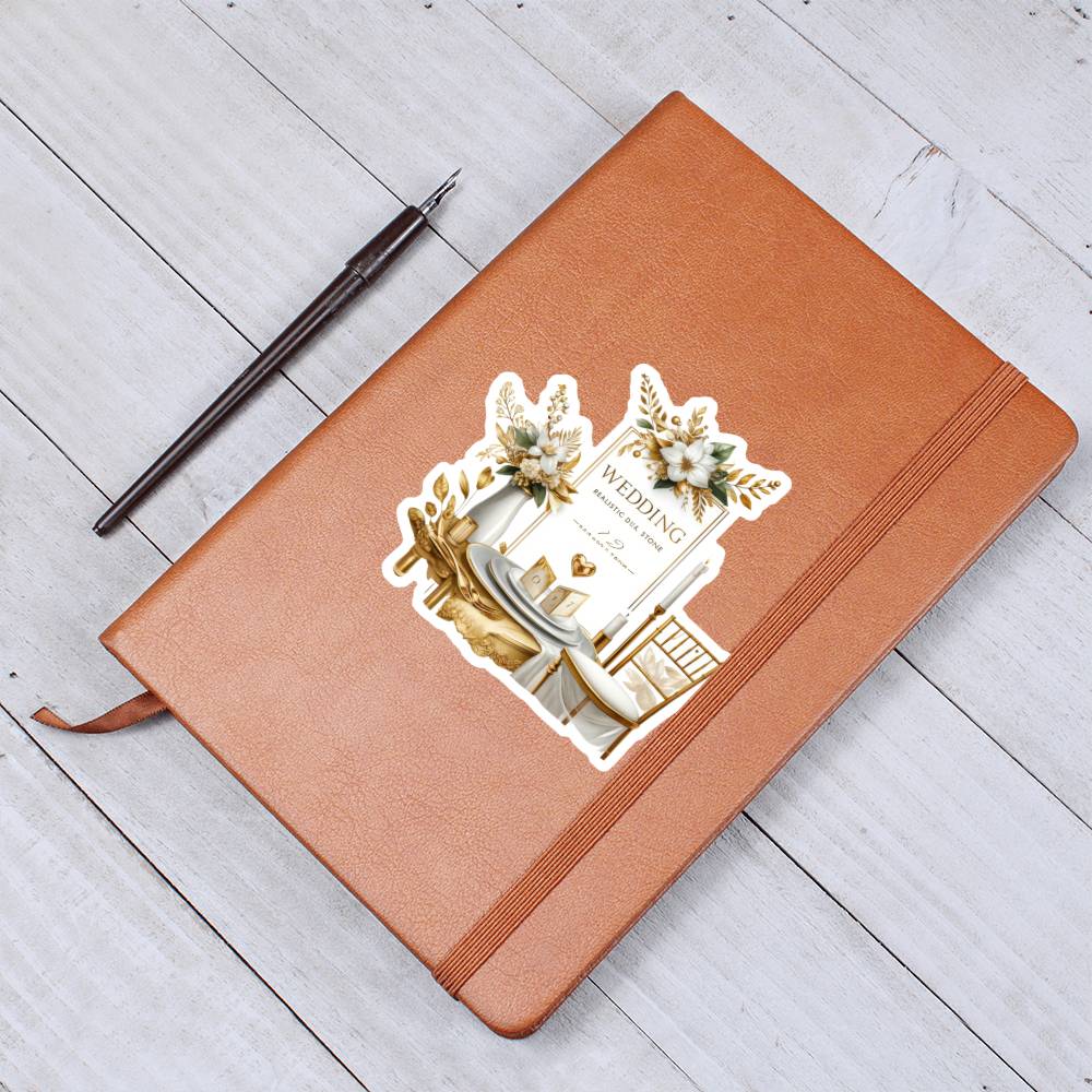 Luxury Wedding Decor Sticker 021 - Vegan Leather Journal