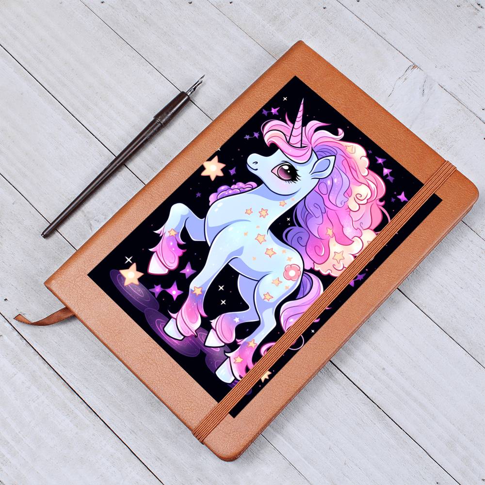 Cute Unicorn 042 - Vegan Leather Journal