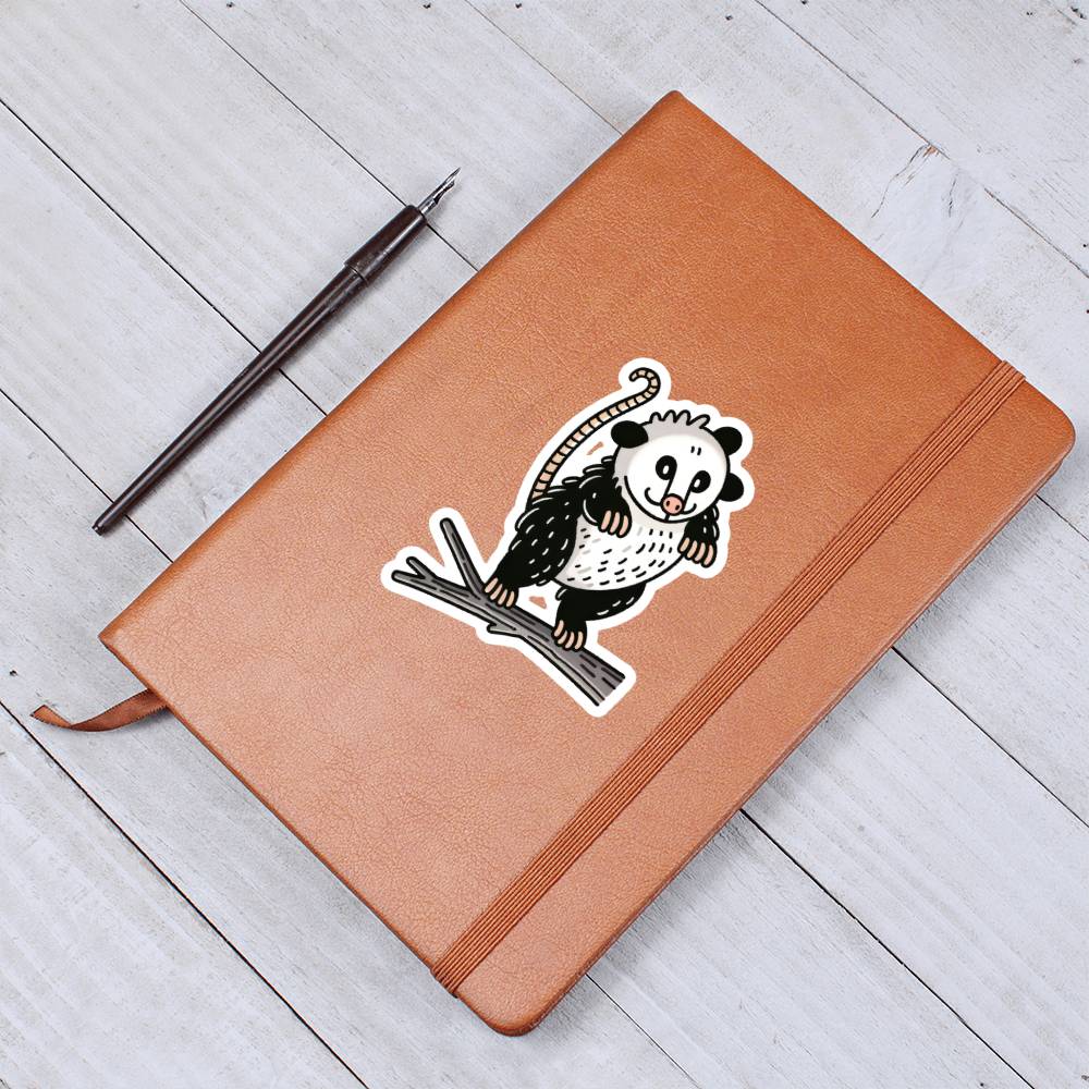 Cute Opossum sticker 108 - Vegan Leather Journal