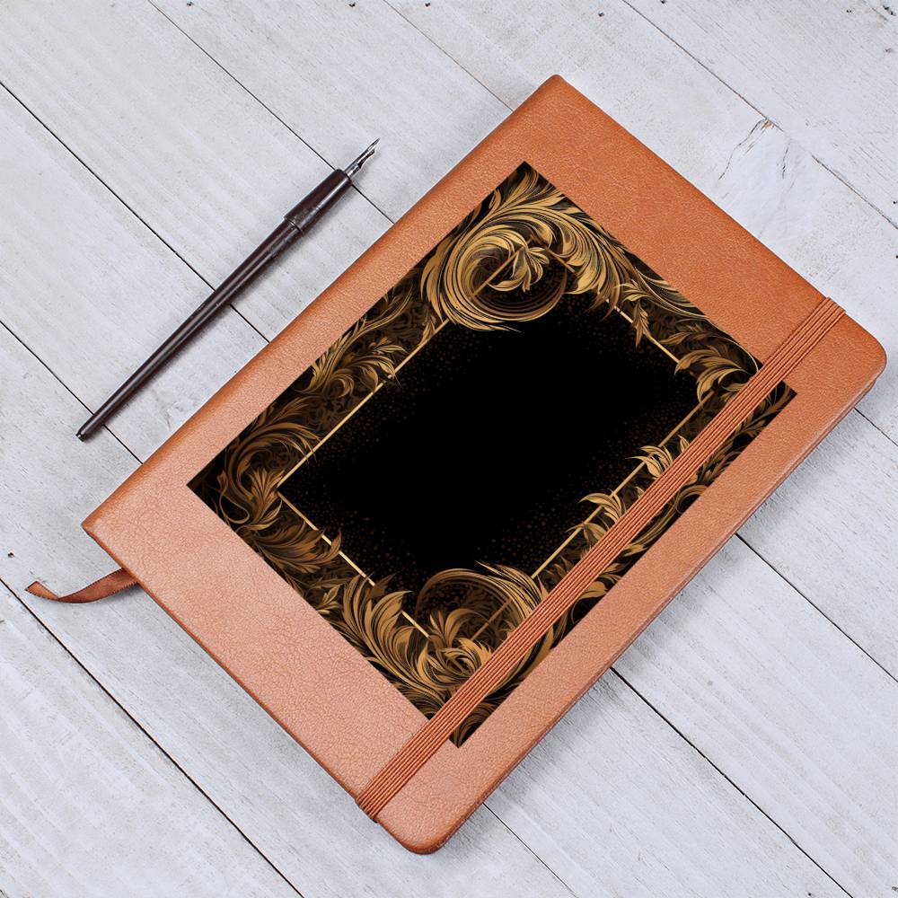 Ornate Gold Cover 007 - Vegan Leather Journal
