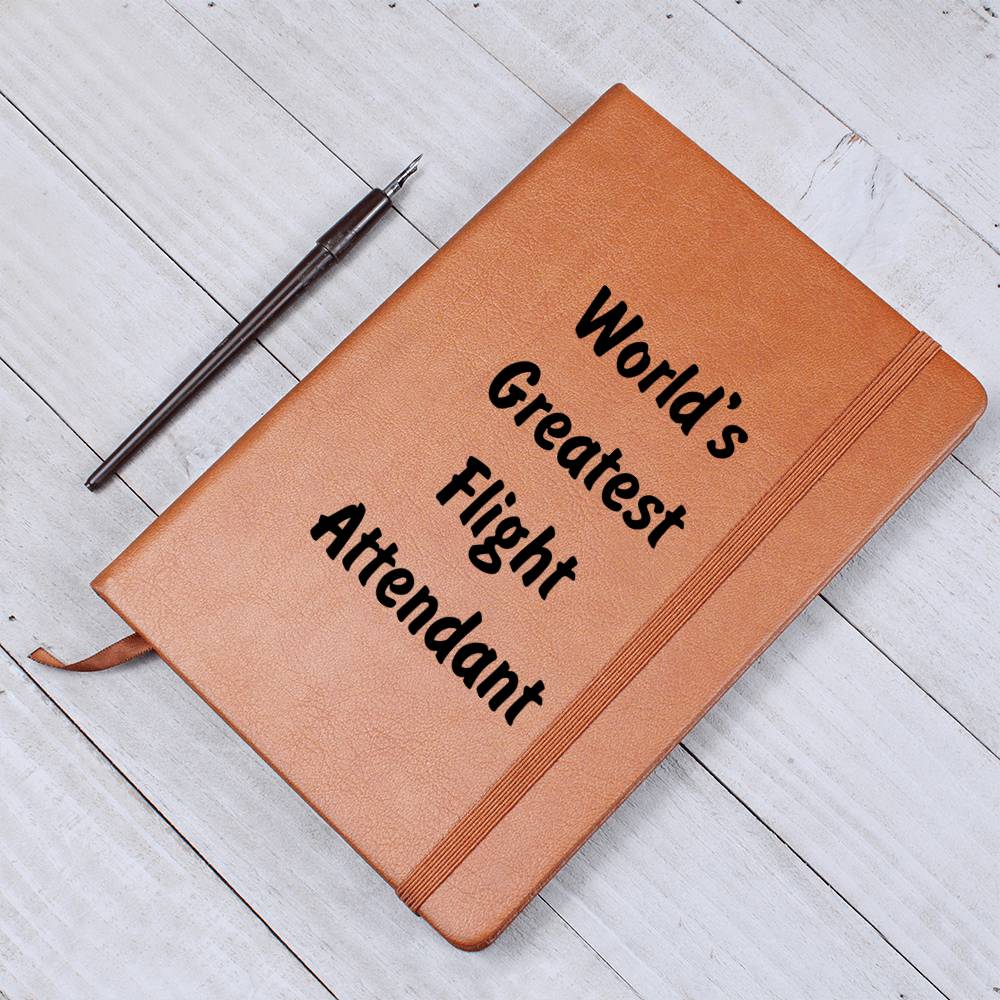 World's Greatest Flight Attendant v1 - Vegan Leather Journal