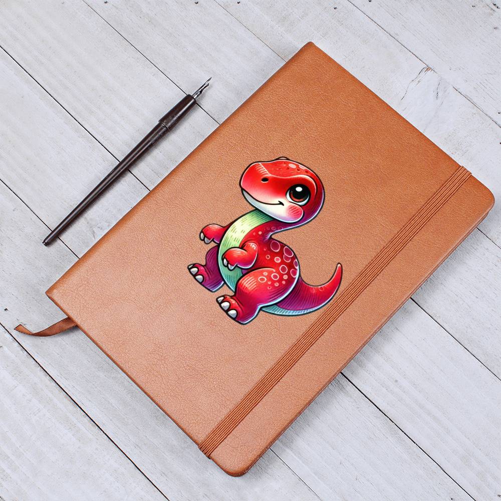 Colorful Baby Dinosaur 064 - Vegan Leather Journal
