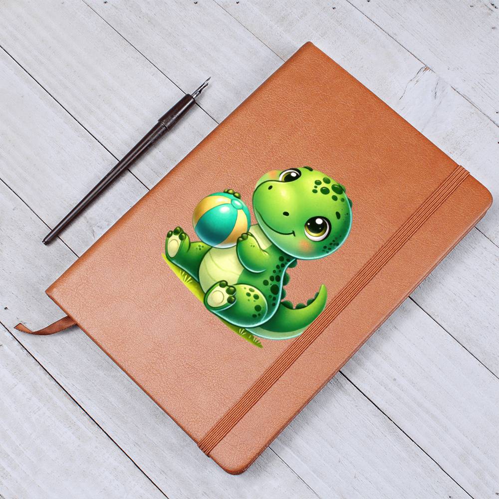 Colorful Baby Dinosaur 071 - Vegan Leather Journal