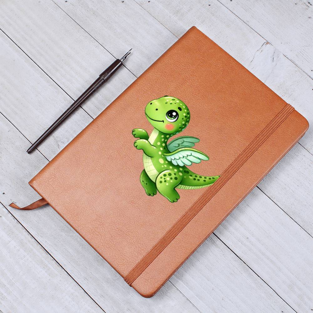 Colorful Baby Dinosaur 082 - Vegan Leather Journal