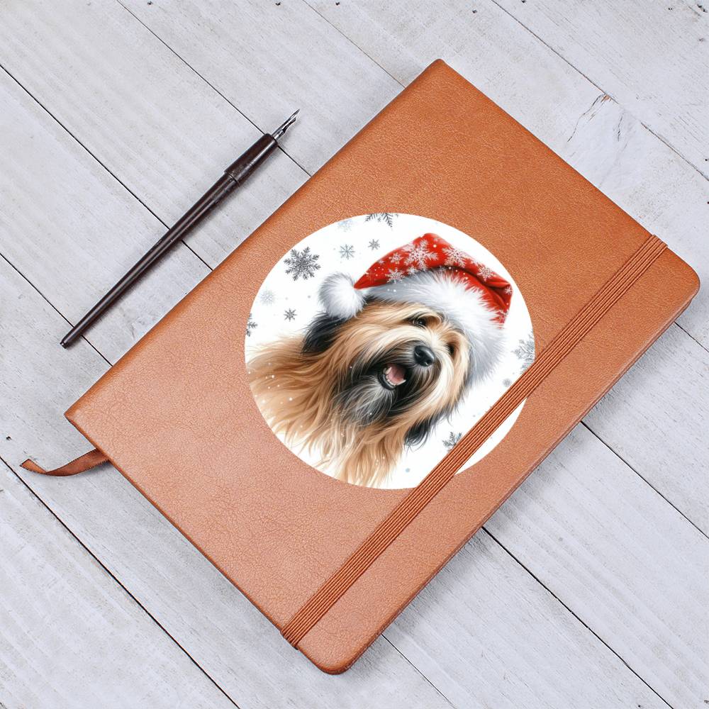 Christmas Dog - Briard - Vegan Leather Journal