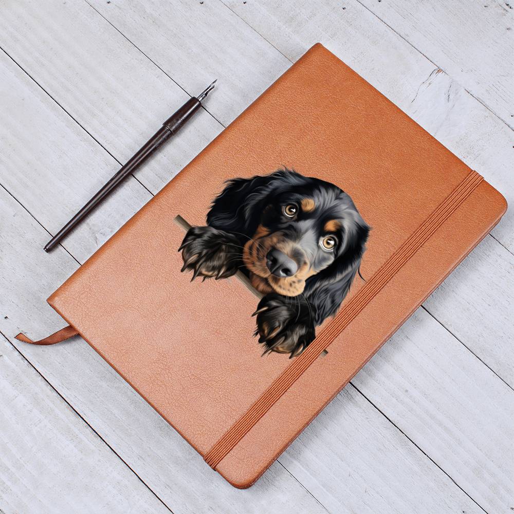 Gordon Setter Peeking - Vegan Leather Journal