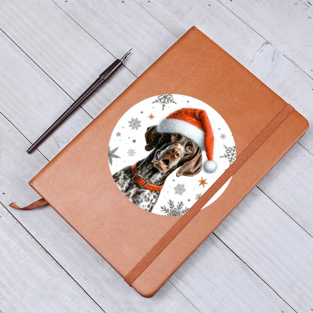 Christmas Dog - German Shorthaired Pointer - Vegan Leather Journal