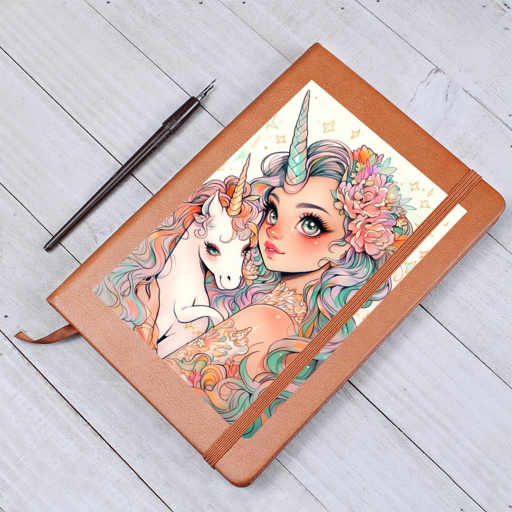 Cute Unicorn 116 - Vegan Leather Journal