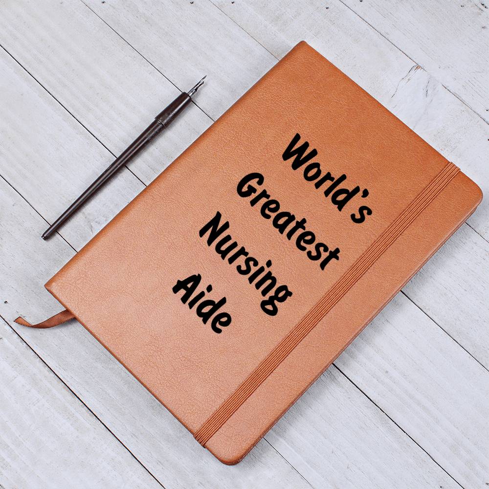 World's Greatest Nursing Aide v1 - Vegan Leather Journal