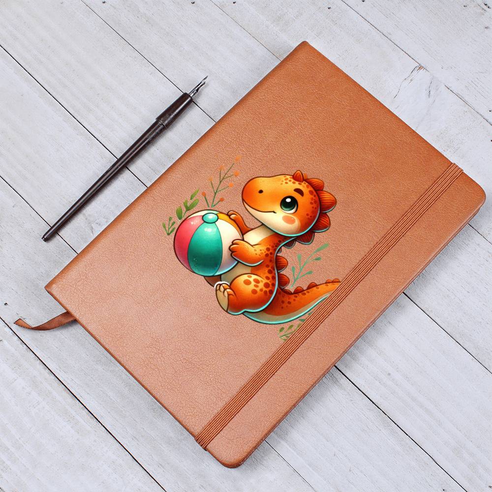 Colorful Baby Dinosaur 111 - Vegan Leather Journal