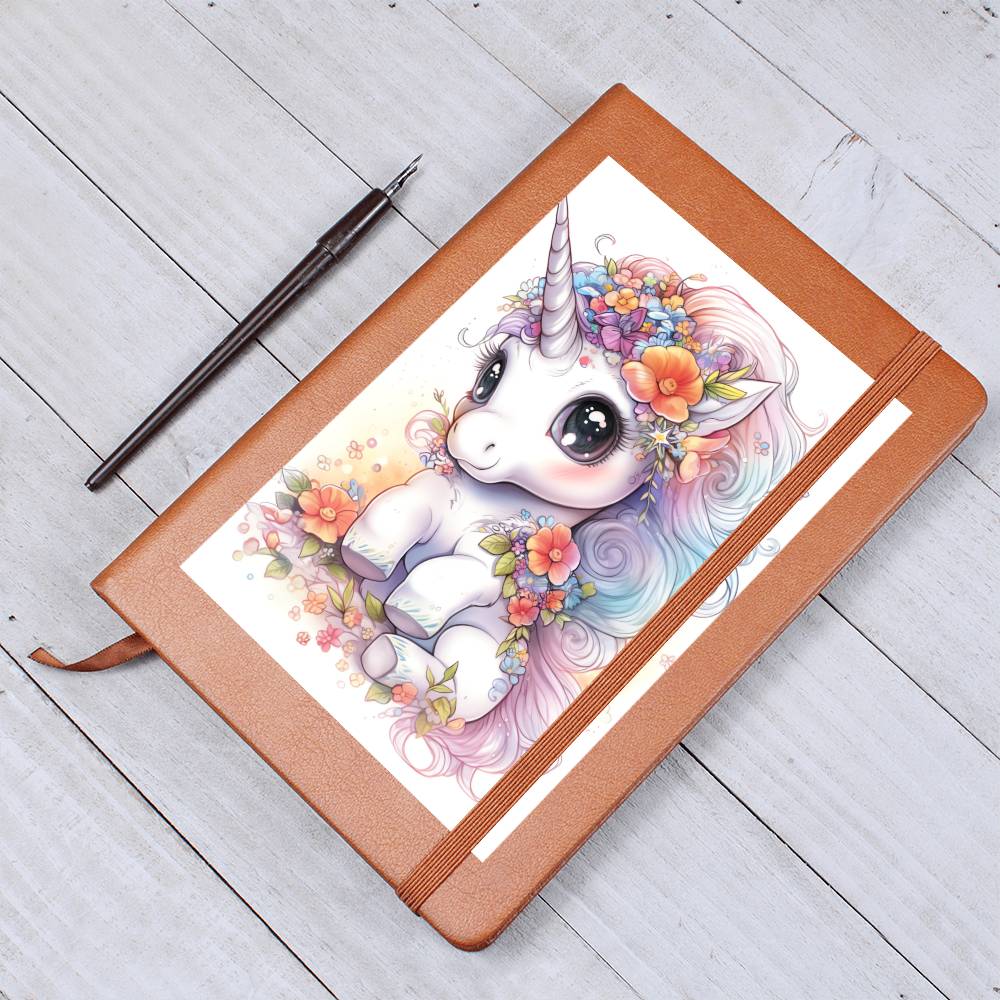 Cute Unicorn 092 - Vegan Leather Journal
