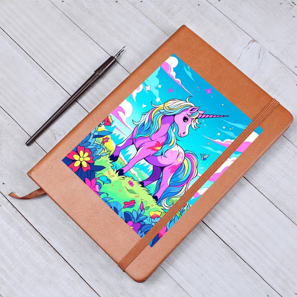 Cute Unicorn 082 - Vegan Leather Journal