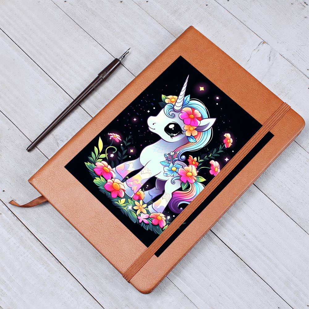 Cute Unicorn 001 - Vegan Leather Journal