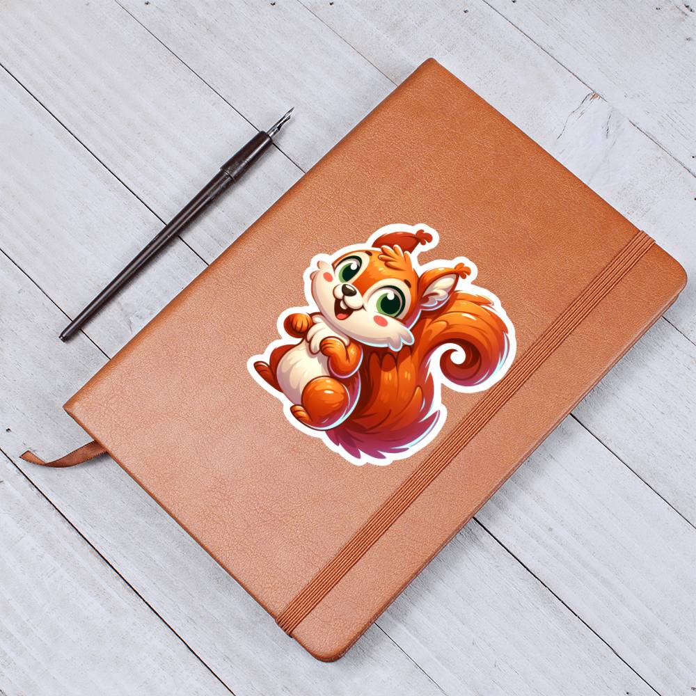 Cute Squirrel sticker 179 - Vegan Leather Journal