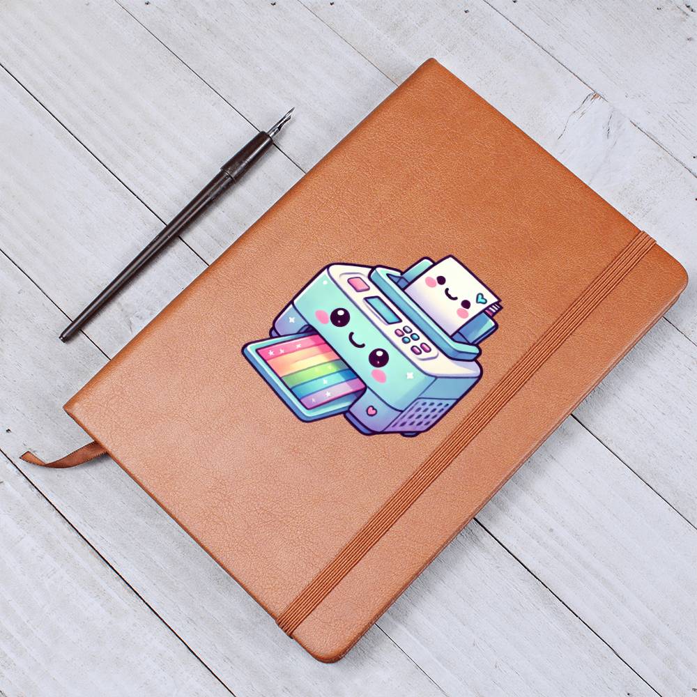Cute Back to School Sticker 061 - Vegan Leather Journal