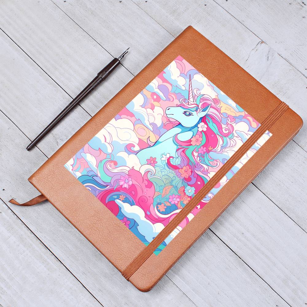 Cute Unicorn 010 - Vegan Leather Journal