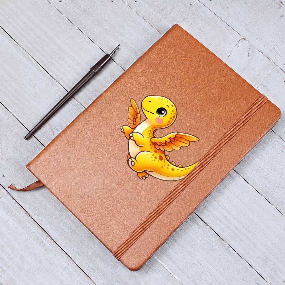 Colorful Baby Dinosaur 037 - Vegan Leather Journal