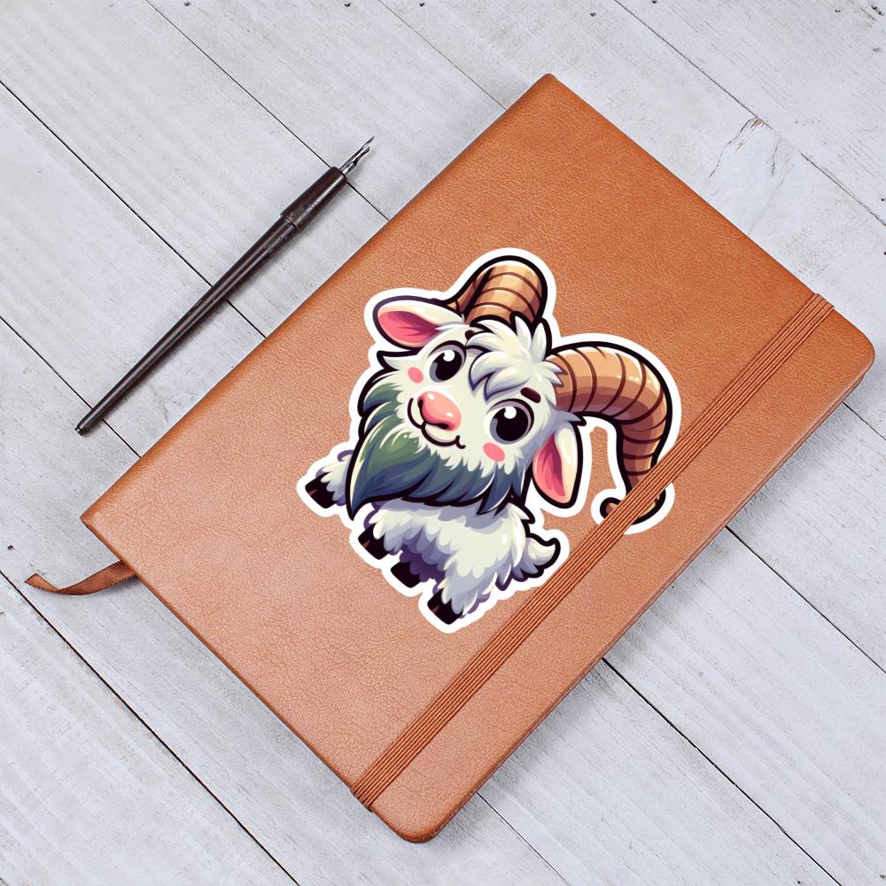 Cute Goat sticker 60 - Vegan Leather Journal