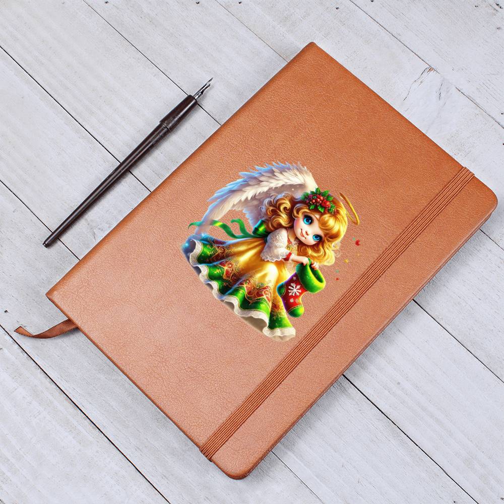 Cute Christmas Angel 003 - Vegan Leather Journal