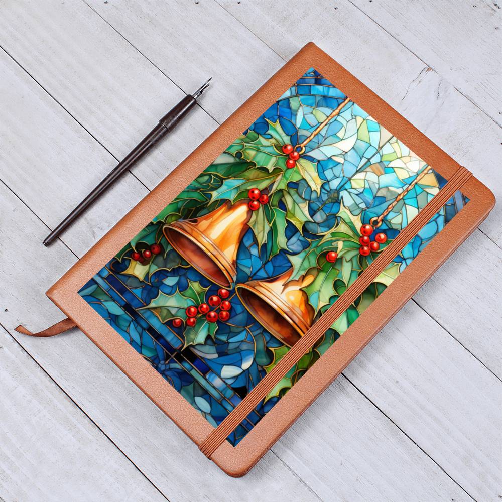 Christmas Stained Glass Design 003 - Vegan Leather Journal