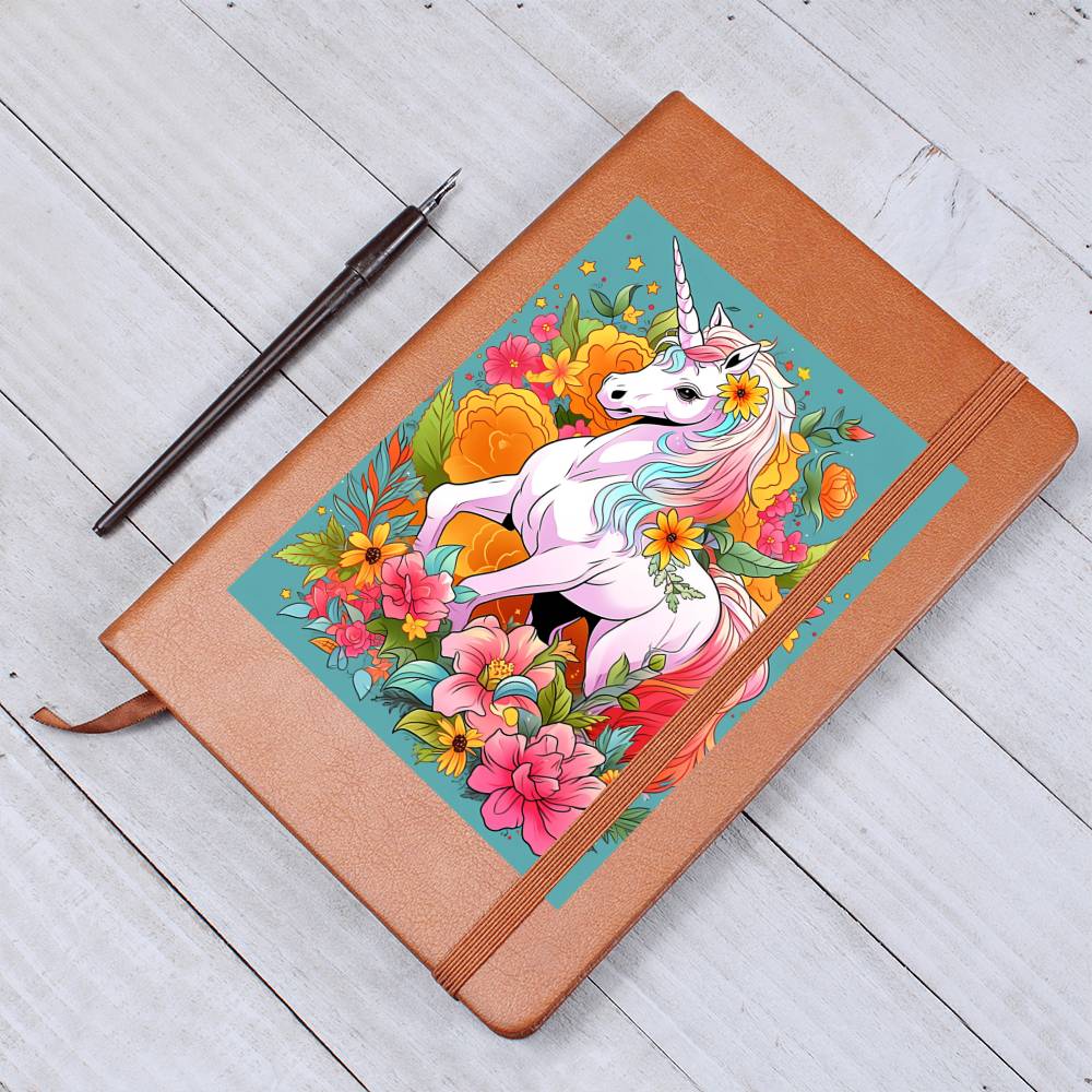 Cute Unicorn 046 - Vegan Leather Journal