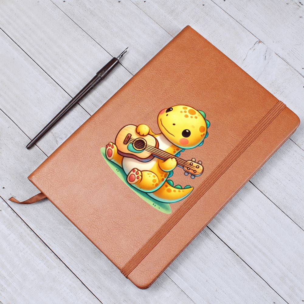 Colorful Baby Dinosaur 075 - Vegan Leather Journal
