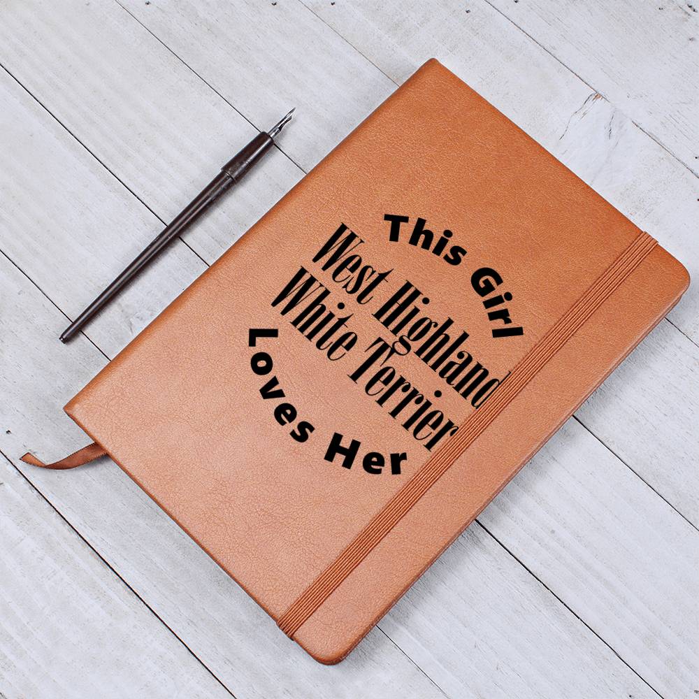 West Highland White Terrier v2 - Vegan Leather Journal