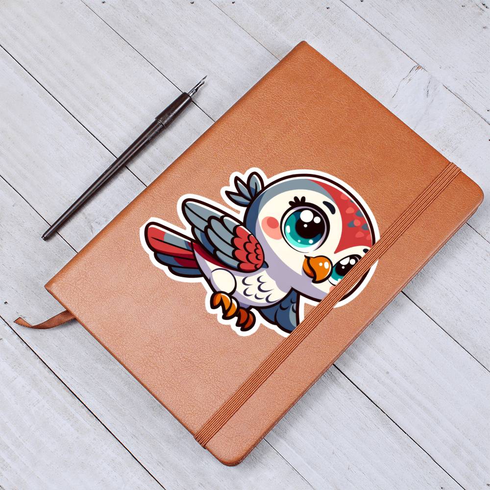 Cute Falcon sticker 50 - Vegan Leather Journal