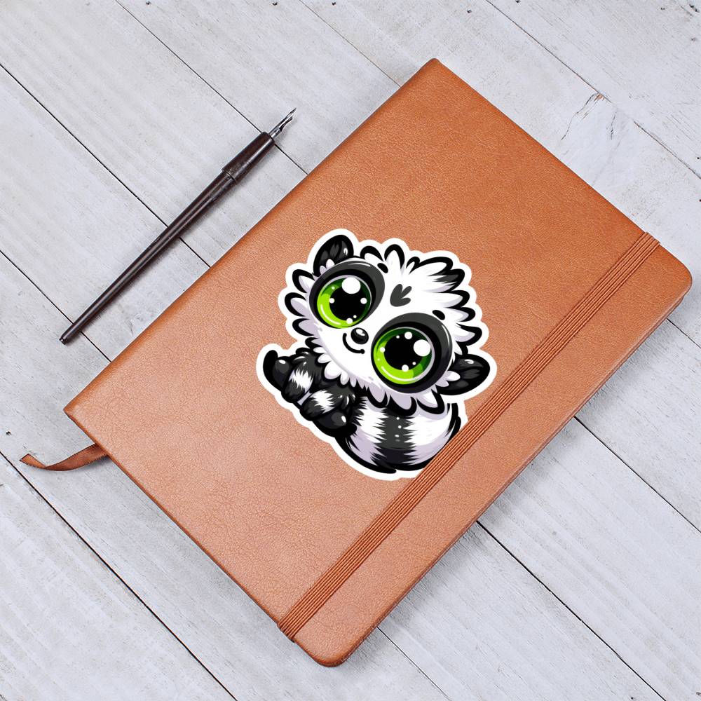 Cute Indri sticker 72 - Vegan Leather Journal