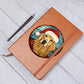 Dog Stained Glass Christmas Design 010 - Vegan Leather Journal