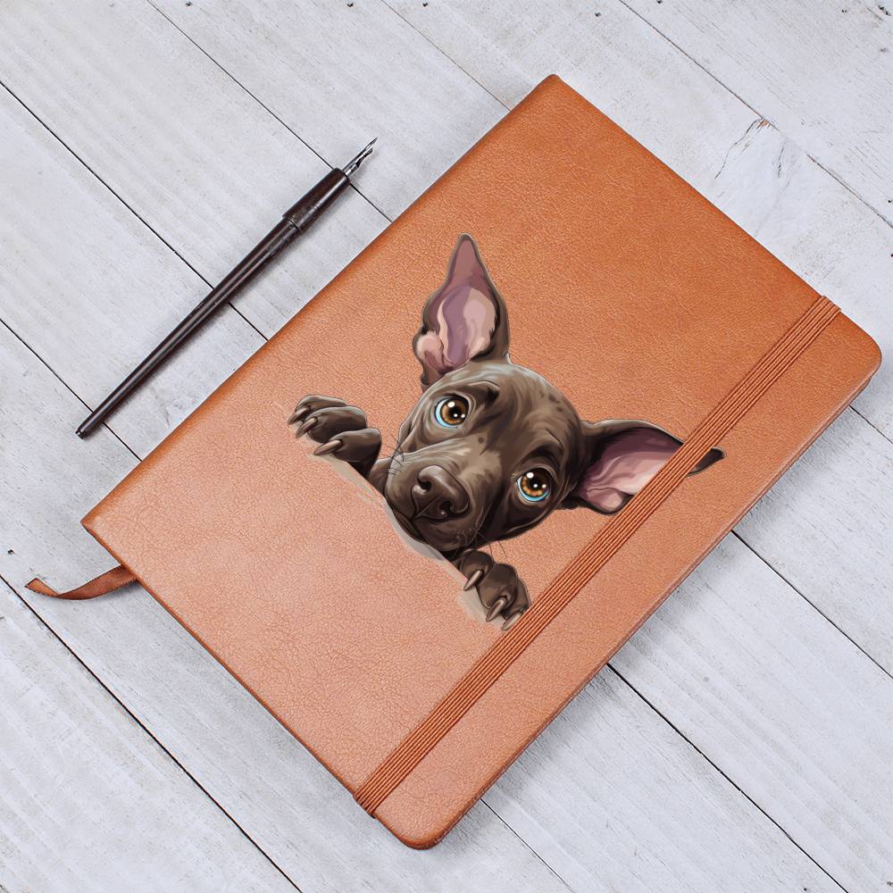 Xoloitzcuintli Peeking - Vegan Leather Journal