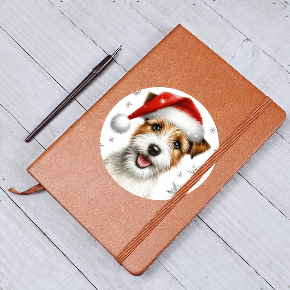 Christmas Dog - Parson Russell Terrier - Vegan Leather Journal