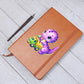 Colorful Baby Dinosaur 103 - Vegan Leather Journal
