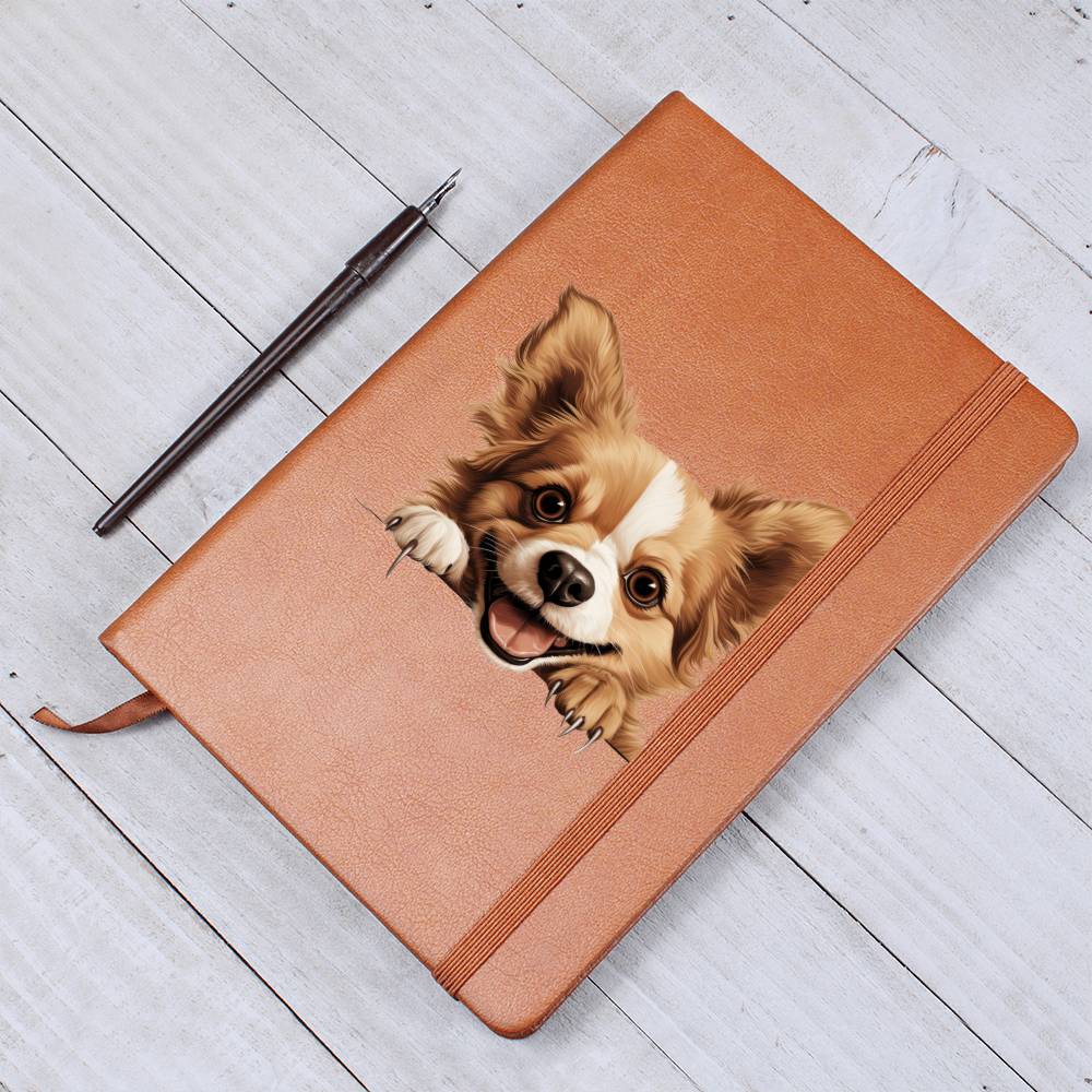Russian Toy Peeking - Vegan Leather Journal