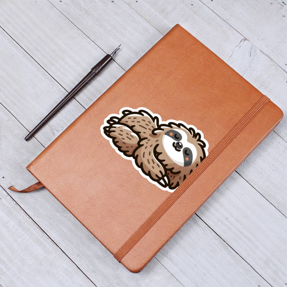 Cute Sloth bear sticker 168 - Vegan Leather Journal