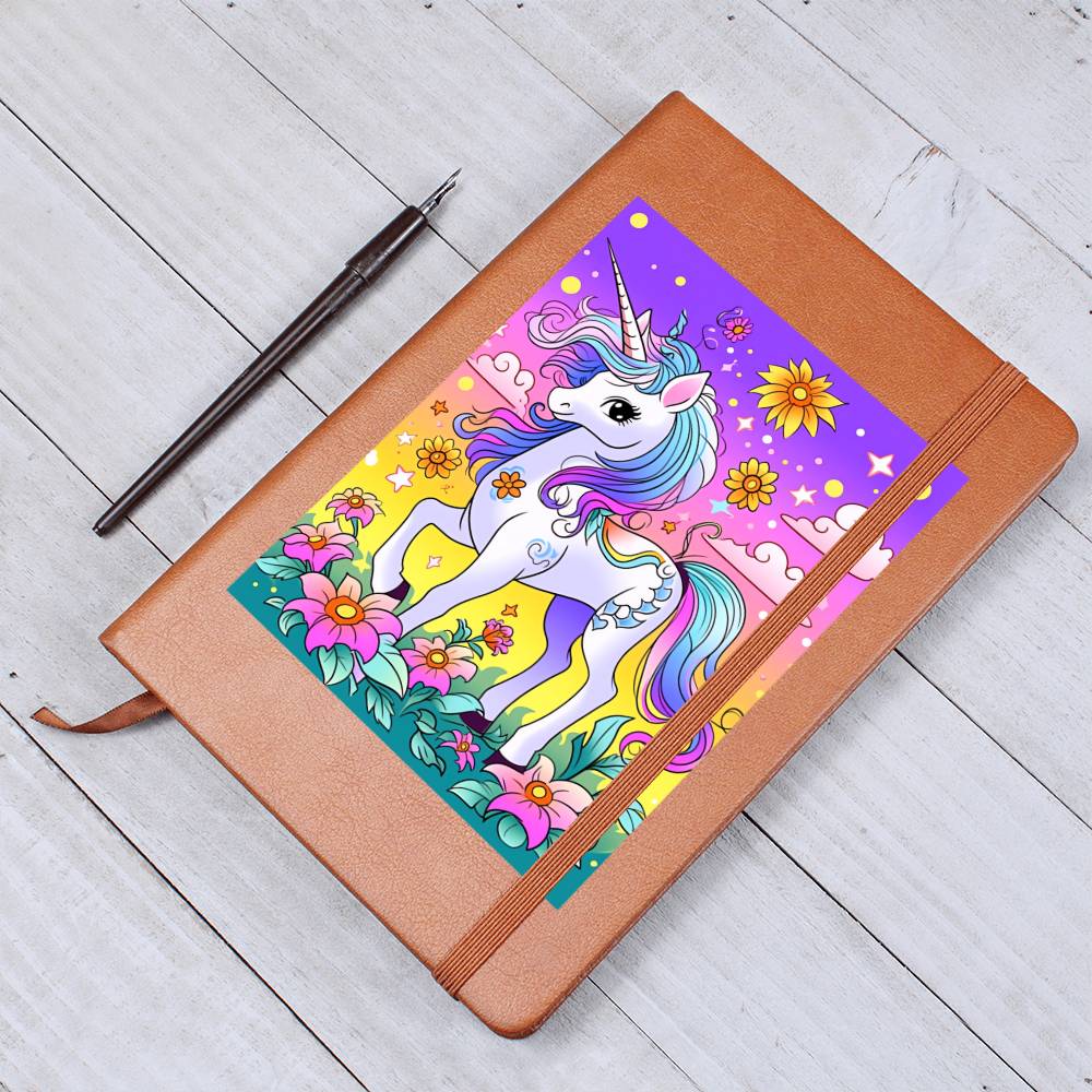 Cute Unicorn 080 - Vegan Leather Journal