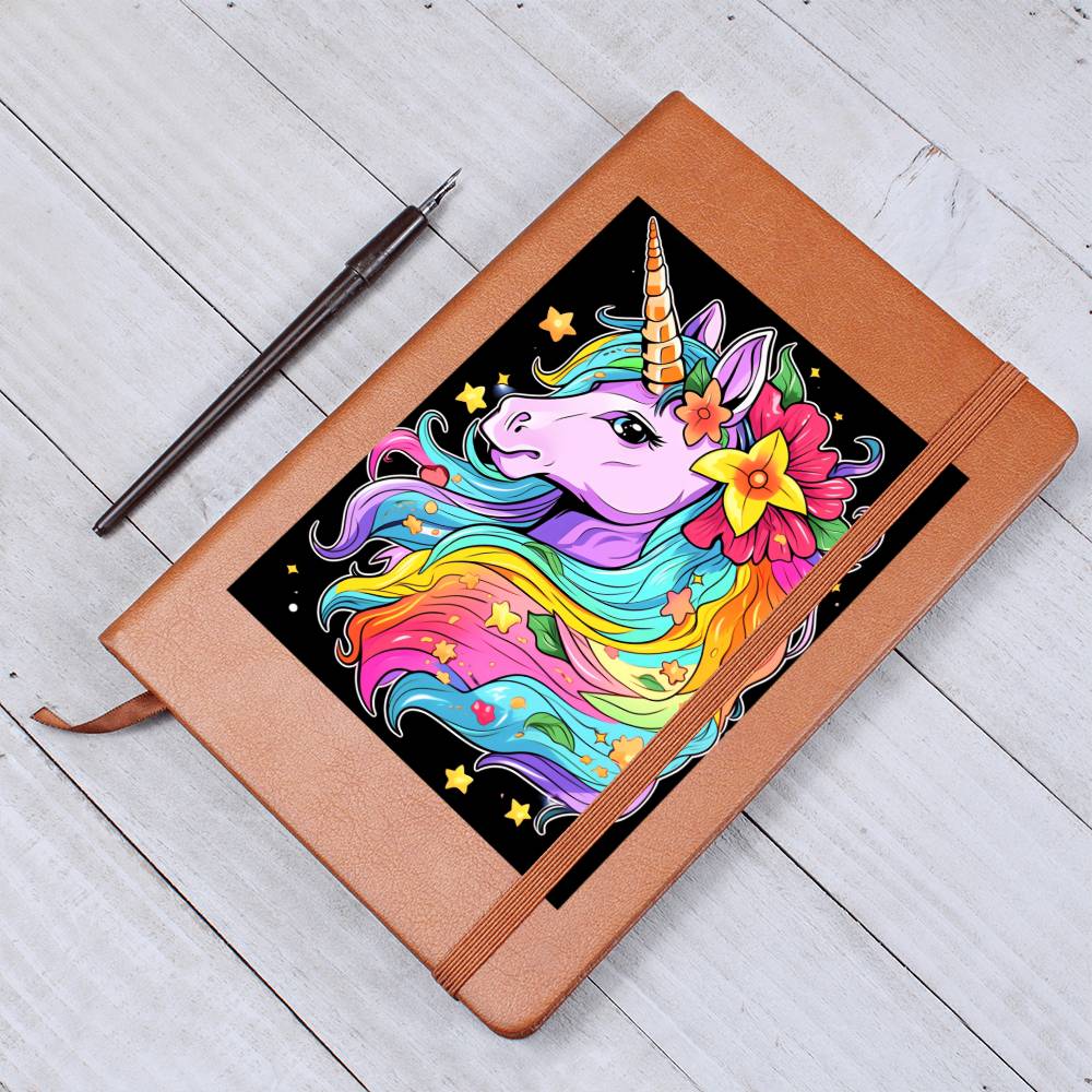 Cute Unicorn 008 - Vegan Leather Journal