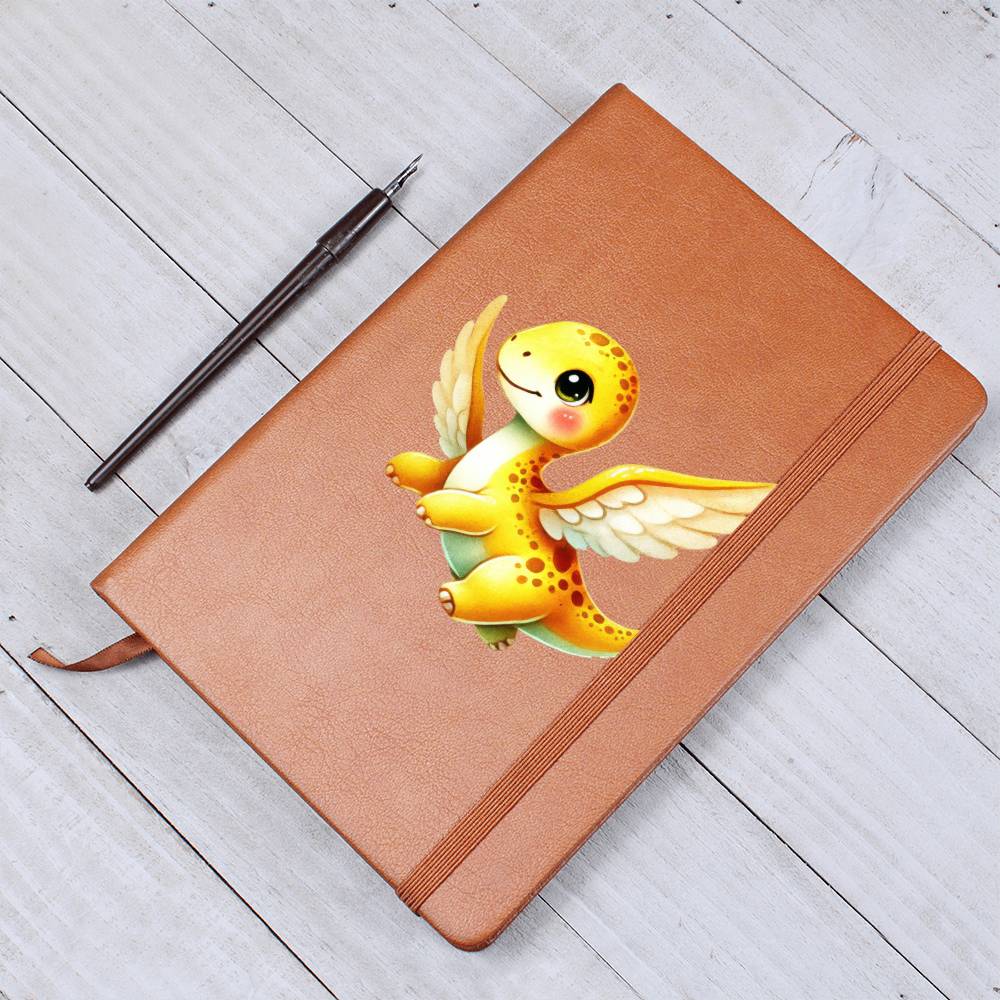 Colorful Baby Dinosaur 079 - Vegan Leather Journal