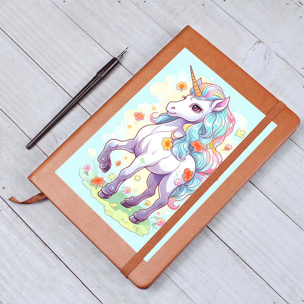 Cute Unicorn 083 - Vegan Leather Journal