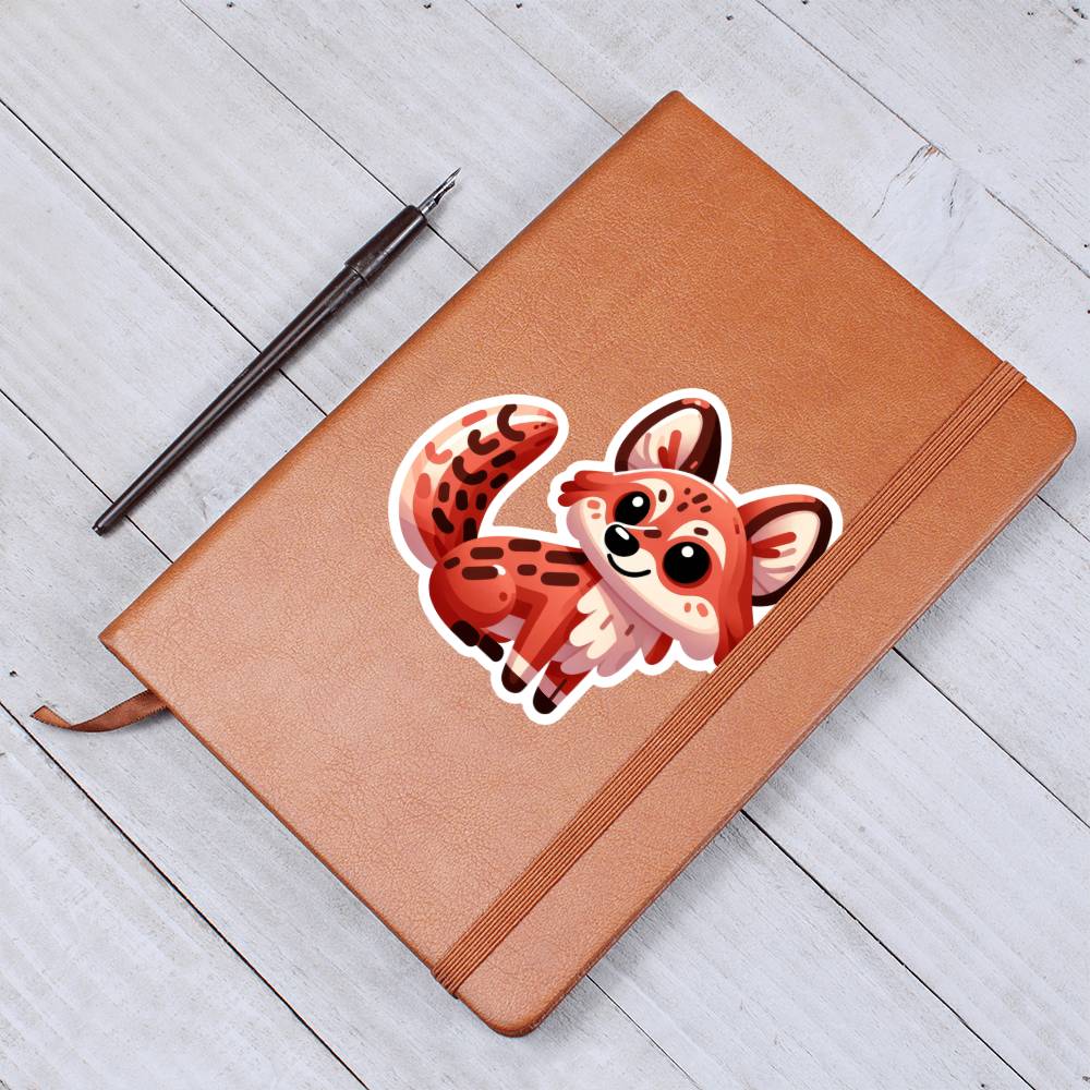 Cute Dhole sticker 36 - Vegan Leather Journal