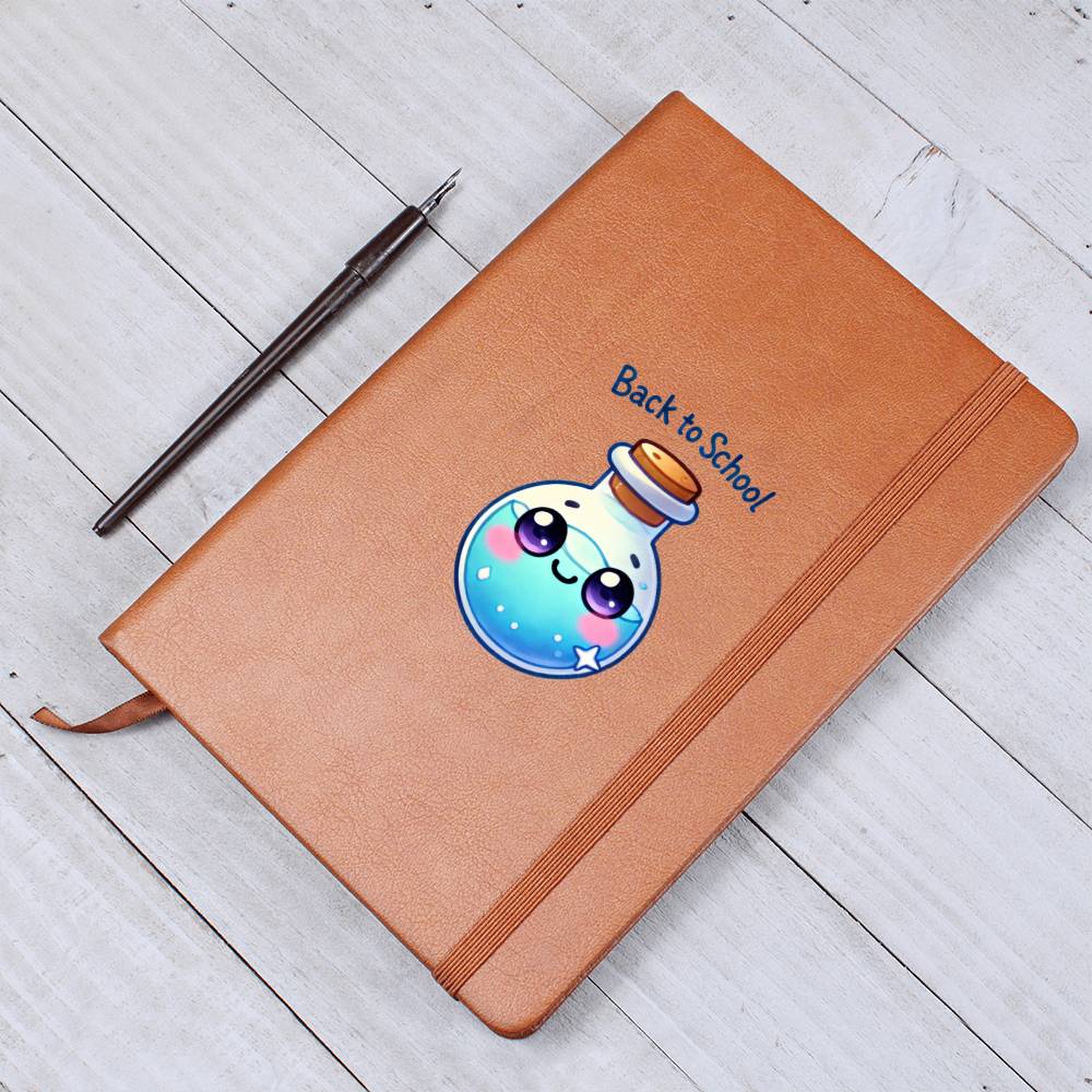 Cute Back to School Sticker 052 - Vegan Leather Journal