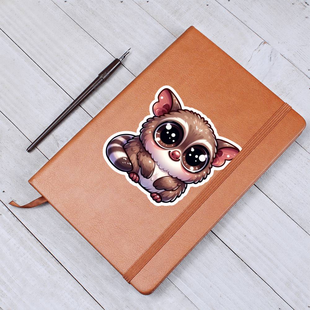 Cute Bushbaby sticker 17 - Vegan Leather Journal
