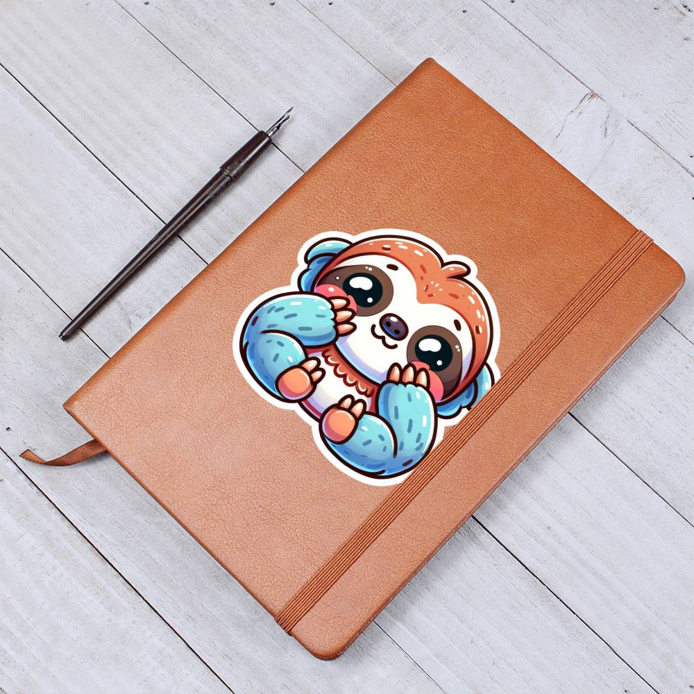 Cute Sloth sticker 169 - Vegan Leather Journal