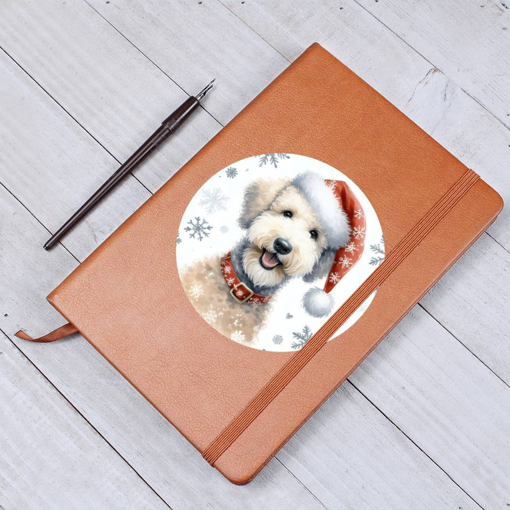 Christmas Dog - Bedlington Terrier - Vegan Leather Journal